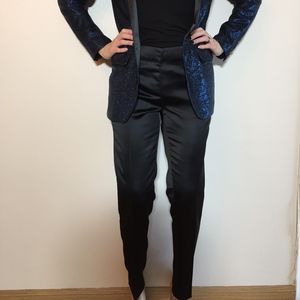 Black Satin Tuxedo Pants